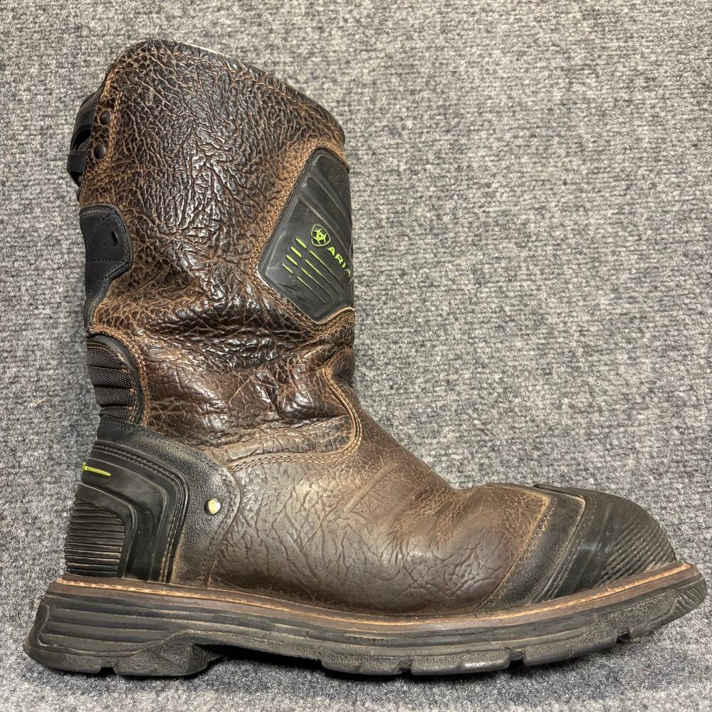 Ariat Mens WorkHog Pull On Work Boots Brown Leather Size 10.5 EE Wide Composite